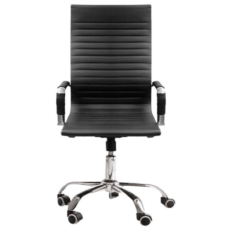 Cadeira de Escritório Esteirinha Base Cromada com Rodinha Fortt Oslo Preta - CEF03-P