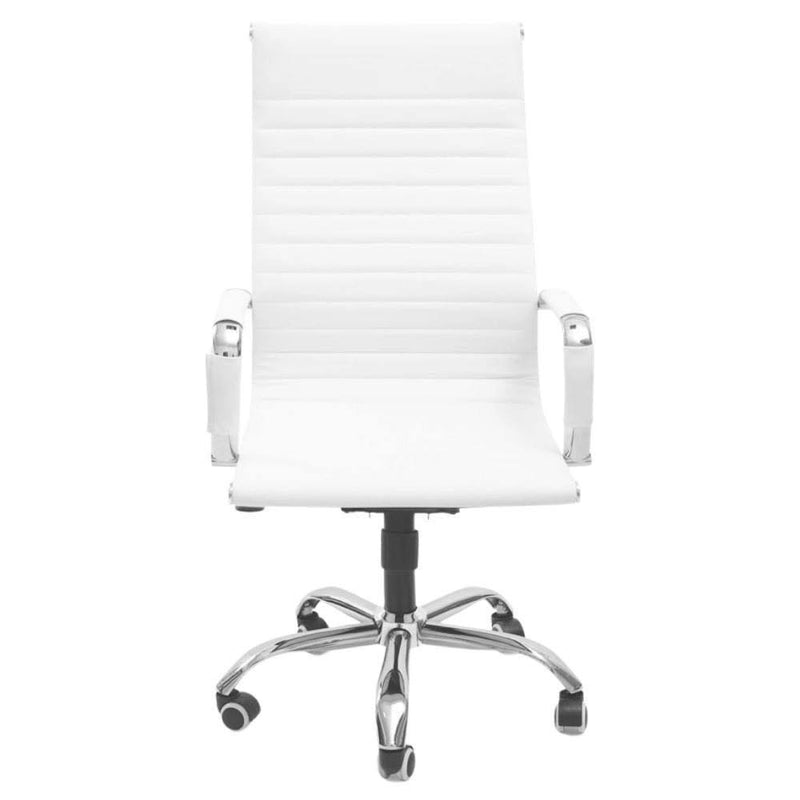 Cadeira de Escritório Esteirinha Base Cromada com Rodinha Fortt Bilbao Branca - CEF01-B