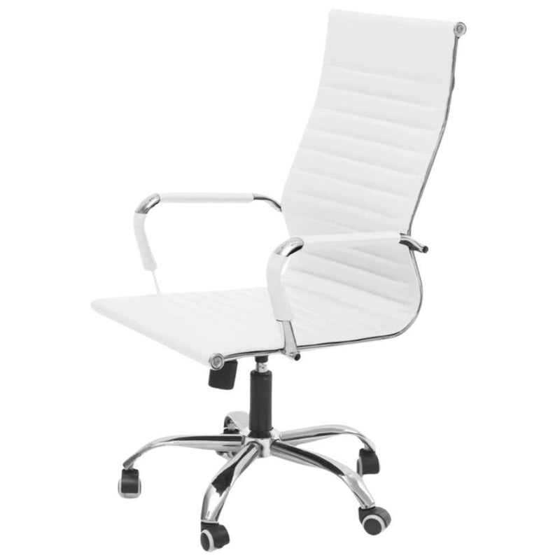 Cadeira de Escritório Esteirinha Base Cromada com Rodinha Fortt Bilbao Branca - CEF01-B